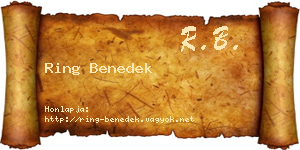 Ring Benedek névjegykártya