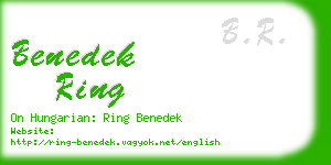 benedek ring business card